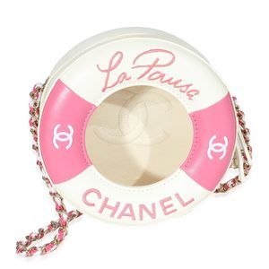 Chanel Pink & White Lambskin La Pausa Lifesaver Bag